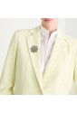 Spilla Corno Fiore Bianco Diametro 6 cm Fantasia Monile JQ62NFM