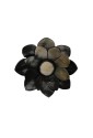 Spilla Corno Fiore Nero Diametro 6 cm Fantasia Monile JR3DSFM