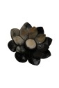 Spilla Corno Fiore Nero Petali Tridimensionali Diametro 6 cm Fantasia Monile JR3DSFM
