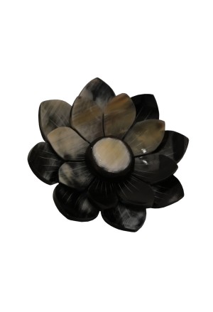 Spilla Corno Fiore Nero Diametro 6 cm Fantasia Monile JR3DSFM