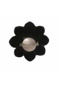 Spilla Corno Fiore Nero Diametro 6 cm Fantasia Monile JR3DSFM