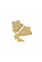 Spilla Fiori Campanelle Argento Finitura Dorata Zirconi Misura 4x4 cm Fantasia MonileL8KADFM