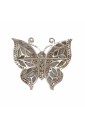 Spilla Farfalla Argento finitura Rodio Smalto Zirconi Misura 6x5 cm Fantasia Monile 793KVFM