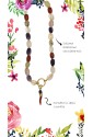 Collana Girocollo Arlecchino Pietre Mix Chiusura Argento Dorato Lunghezza 46 Cm Fantasia Monile HXEIFFM