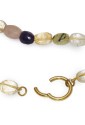 Collana Girocollo Arlecchino Pietre Mix Chiusura Argento Dorato Lunghezza 46 Cm Fantasia Monile HXEIFFM