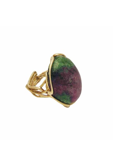Anello Pietra Naturale Rubizoisite Montaura Argento Gold GICTEFM
