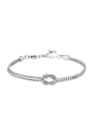 Bracciale Uomo Nodo Zirconi Bianchi Collezione Legami Acciaio Anallergico Luca Barra BA1926
