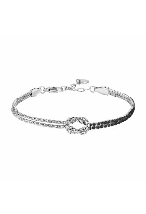 Bracciale Uomo Nodo Zirconi Neri Collezione Legami Acciaio Anallergico Luca Barra BA1927