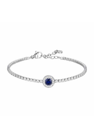 Bracciale Tennis Zirconi White Elemento Centrale Blu Acciaio Anallergico Luca Barra BK2932