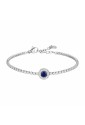 Bracciale Tennis Zirconi White Elemento Centrale Blu Acciaio Anallergico Luca Barra BK2932