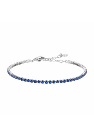 Bracciale Tennis Zirconi Blu Da 2mm Acciaio Anallergico Luca Barra BK2876