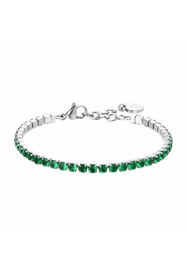 Bracciale Tennis Cristalli Verdi 3 mm Acciaio Anallergico Luca Barra BK2628