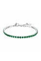 Bracciale Tennis Cristalli Verdi 3 mm Acciaio Anallergico Luca Barra BK2628