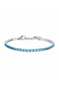 Bracciale Tennis Cristalli Azzurri Da 3mm Acciaio Anallergico Luca Barra BK2271