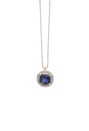 Collana Girocollo Zaffiro Diamanti Naturali Oro Bianco 18kt Mario Porzio 90-231ZBX
