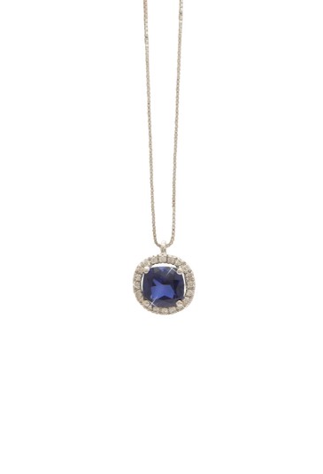 Collana Girocollo Zaffiro Diamanti Naturali Oro Bianco 18kt Mario Porzio 90-231ZBX