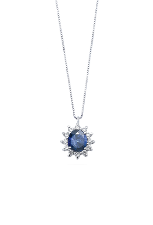 Girocollo Collana Zaffiro Diamanti Naturali Modello Principessa Oro 18kt Mario Porzio MP77-440-ZB