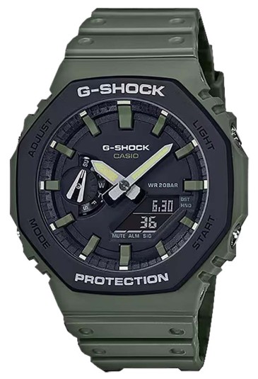 Orologio Casio G-Shock Digitale Cronometro Timer Conto Alla Rovescia Colore Verde GA-2110SU-3AER