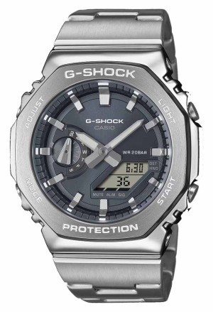 Orologio Casio G-Shock AnaDigi Cronometro Timer Conto Alla Rovescia Acciaio GM-2110D-8AER