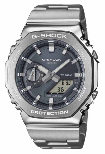 Orologio Casio G-Shock AnaDigi Cronometro Timer Conto Alla Rovescia Acciaio GM-2110D-8AER