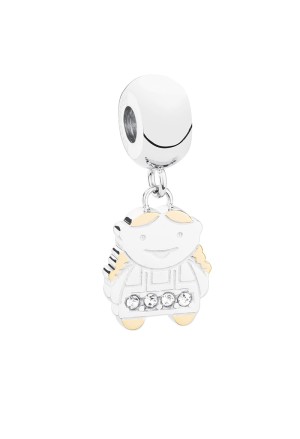 Charm Brosway Tres Jolie Tata Acciaio IP Gold Cristalli BTJM141