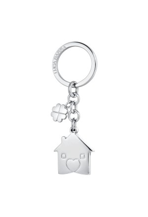 Portachiavi Casetta Charm Quadrifoglio Acciaio Luca Barra PK321