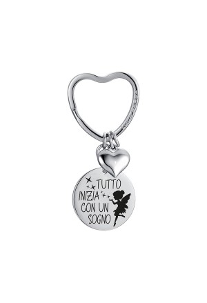Portachiavi Script Incisione Tutto Inizia Con Un Sogno Acciaio Luca Barra PK264