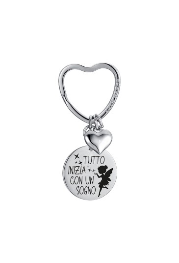 Portachiavi Script Incisione Tutto Inizia Con Un Sogno Acciaio Luca Barra PK264