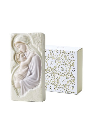 Formella Madonna Con Bambino Porcellana Altezza 9 cm Hervit 26463