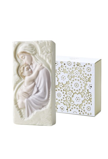 Formella Madonna Con Bambino Porcellana Altezza 9 cm Hervit 26463