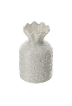 Vaso Porcellana Bianca Collezione Romance Altezza 14cm Hervit 30650