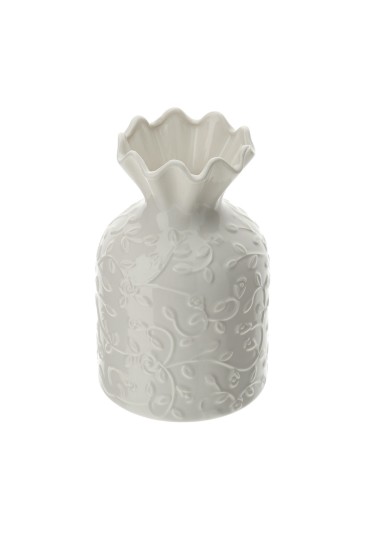 Vaso Porcellana Bianca Collezione Romance Altezza 14cm Hervit 30650
