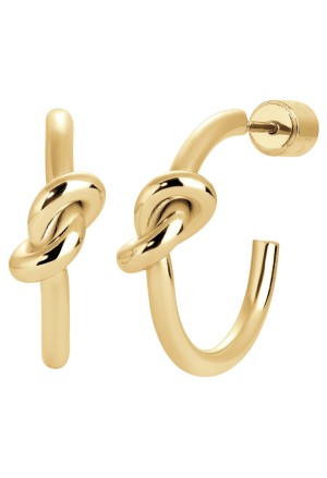 Mono Orecchino Nodo Acciaio Anallergico Ip Gold Luca Barra OK1691