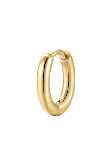Mono Orecchino Cerchio Acciaio Dorato Anallergico Misura 13mm Luca Barra OK1579