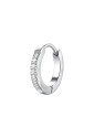 Mono Orecchino Cerchio Zirconi Bianchi Acciaio Anallergico Misura 13mm Luca Barra OK1552