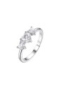 Anello Trilogy Cuore Zirconi Bianchi Acciaio Anallergico Misura M Luca Barra ANK670