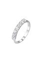 Anello Veretta Sette Pietre Zirconi Bianchi Acciaio Anallergico Misura S Luca Barra ANK651
