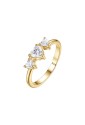 Anello Trilogy Cuore Zirconi Bianchi Acciaio Anallergico Dorato Misura S Luca Barra ANK671