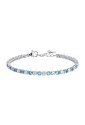 Bracciale Donna Tennis Luca Barra Acciaio Anallergico Cristalli Azzurri Bianchi BK2636