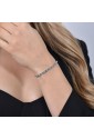 Bracciale Donna Tennis Luca Barra Acciaio Anallergico Cristalli Azzurri Bianchi BK2636