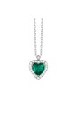 Collana Girocollo Cuore Zirconi Verde Bianchi Acciaio Anallergico Luca Barra CK2224
