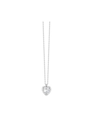 Collana Girocollo Cuore Zirconi Bianchi Acciaio Anallergico Luca Barra CK2223