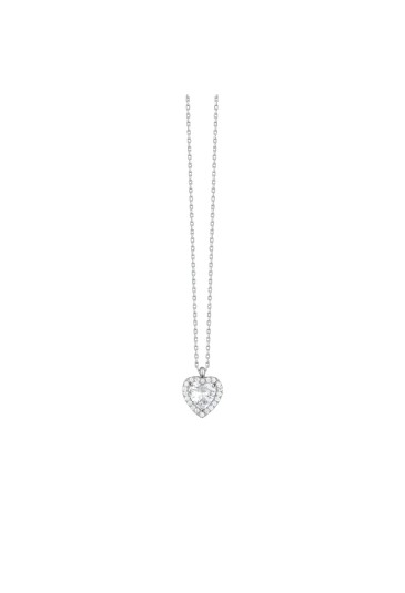 Collana Girocollo Cuore Zirconi Bianchi Acciaio Anallergico Luca Barra CK2223