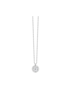Collana Girocollo Ciondolo Zirconi Bianchi Acciaio Anallergico Lunghezza 45cm Luca Barra CK2226