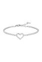 Bracciale Tennis Zirconi Bianchi Cuore Acciaio Anallergico Luca Barra BK2867