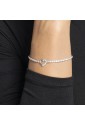 Bracciale Tennis Zirconi Bianchi Cuore Acciaio Anallergico Luca Barra BK2867