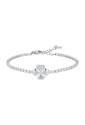 Bracciale Tennis Zirconi Bianchi Quadrifoglio Acciaio Anallergico Luca Barra BK2866