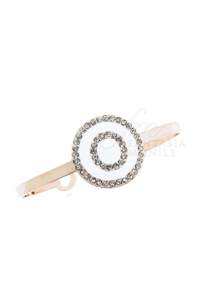 Bracciale Donna Rigido Schiava Iniziale White Lettera O Dvccio 7896