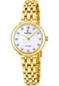 Orologio Festina Solo Tempo Quadrante Madreperla Cristalli Bianchi Acciaio Dorato Donna F20745/1