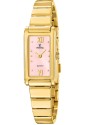Orologio Festina Solo Tempo Rettangolare Quadrante Rosa Index Acciaio Dorato Donna F20768/3